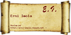 Erni Imola névjegykártya